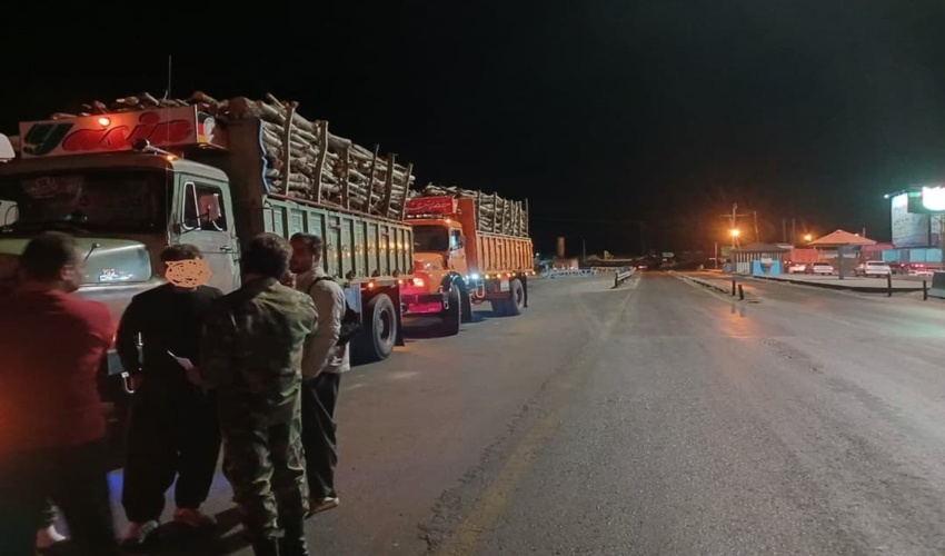 ایست و بازرسی فرماندهی یگان حفاظت اداره کل منابع طبیعی و آبخیزداری در پلیس راه توره شهرستان شازند