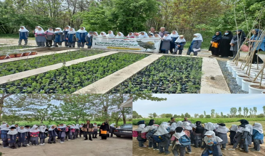 بازدید دانش آموزان و دبیران پایه اول تا ششم دبستان دخترانه فاطمیه از نهالستان شهید رجایی اراک