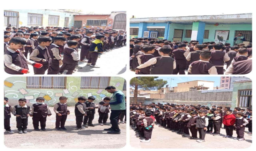 آموزش کاشت بذر سرو خمره ای در دبستان پسرانه میثم زاویه، شهرستان زرندیه