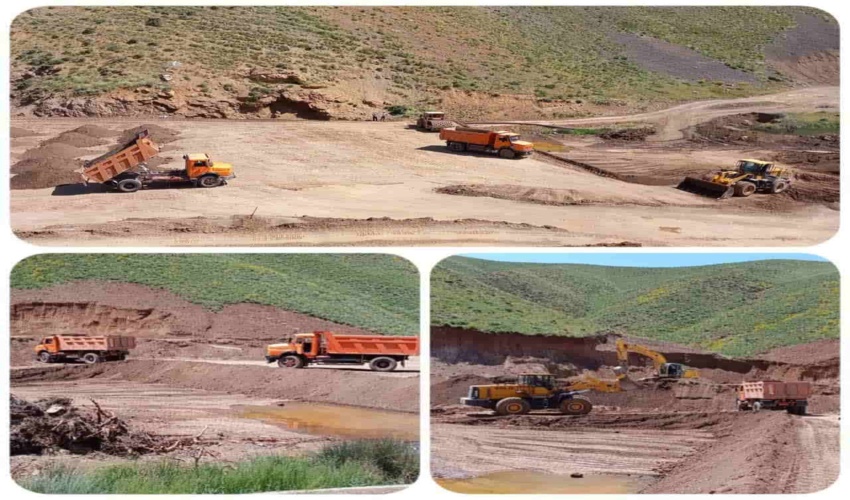 احداث بند خاکی تراکمی روستای چهارحد بخش خرقان شهرستان زرندیه