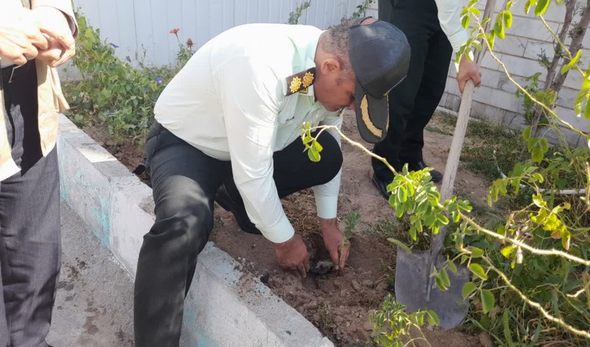 برگزاری پویش نهال کاری سبز قامتان در فرماندهی انتظامی شهرستان فراهان