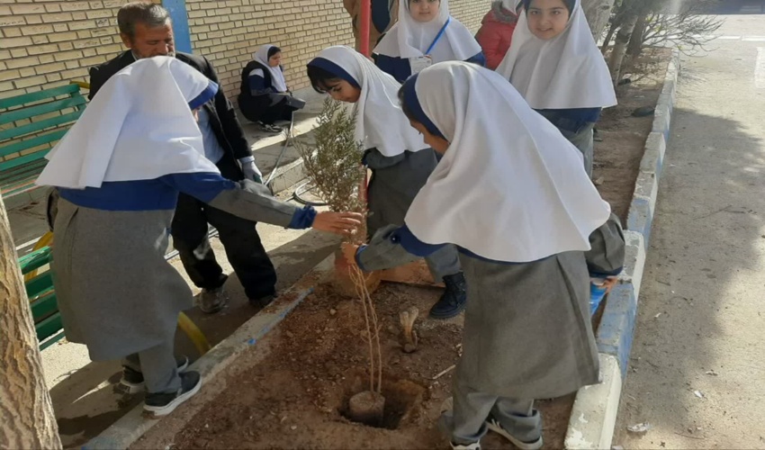    آموزش کاشت بذر و نهال در مدرسه مهر اراک 