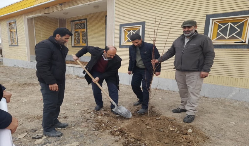 مراسم درختکاری در کتابخانه عمومی ولایت شهر فرمهین